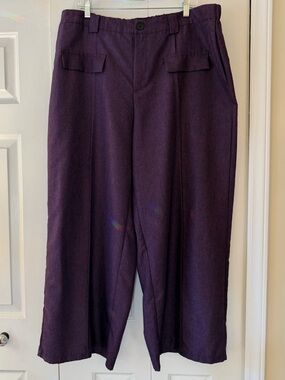 SHEIN High-Rise Wide Leg Plum Trousers 2X but fit like 3X